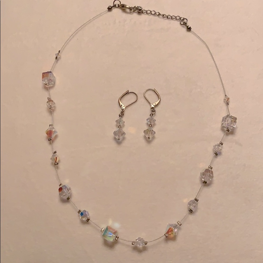Iridescent Swarovski Necklace & Earring Set